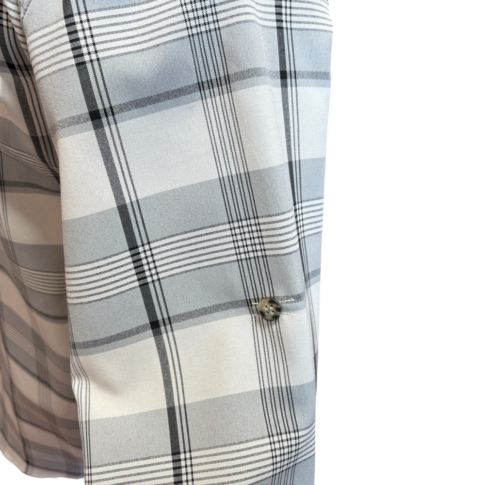 Tilley Men's Travel Shirt Gray Plaid Button-Down Shirt Wrinkle Free Sz. M - Picture 4 of 10